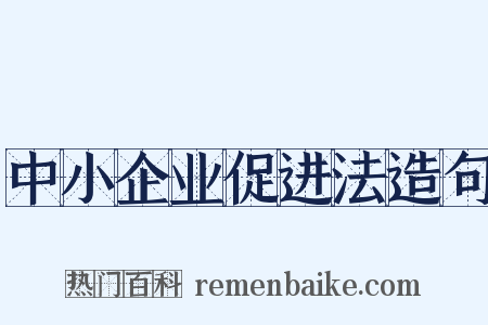 中小企业促进法造句是什么意思的图片